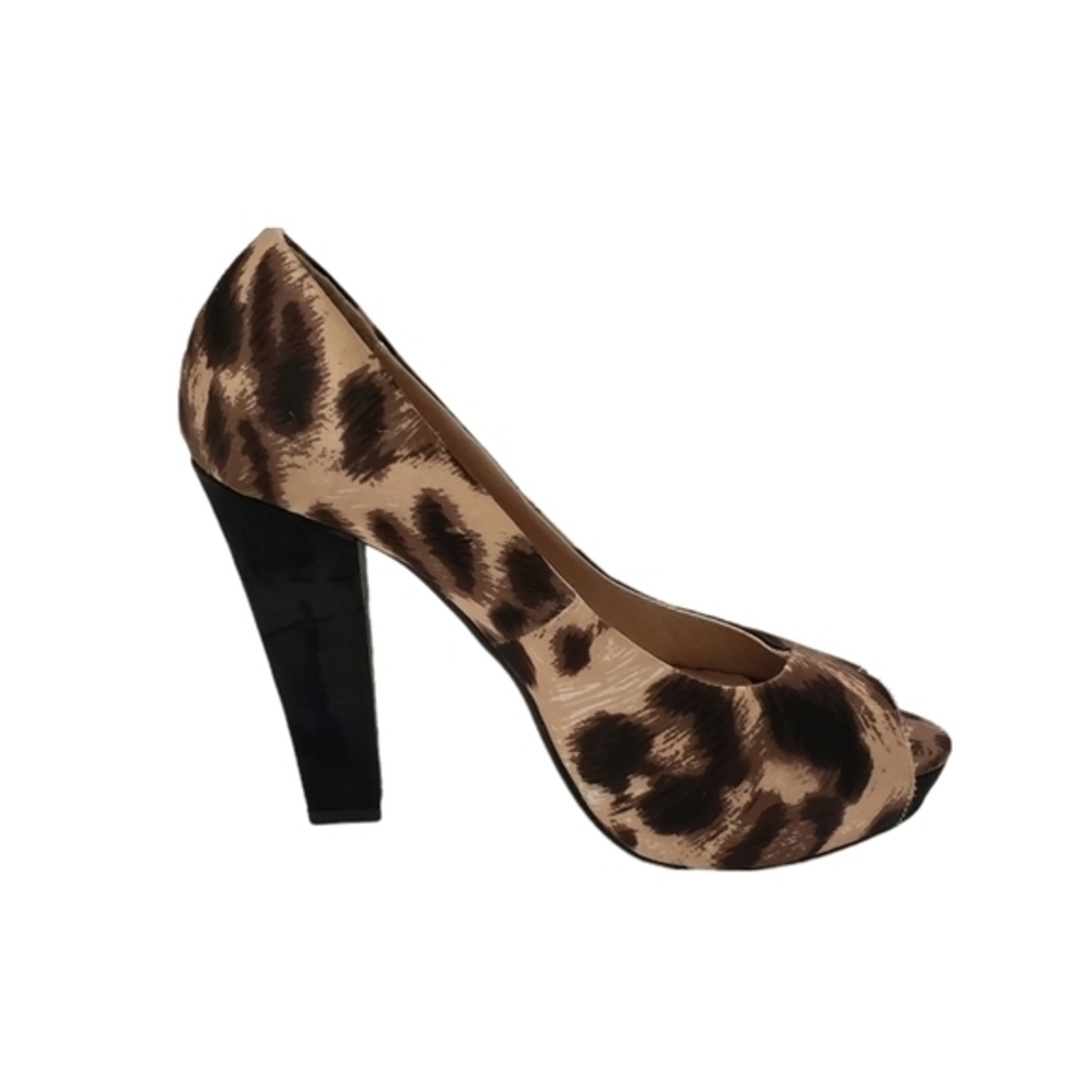ROBERTO VIANNI Foxy Satin Leopard print hidden Platform high heels NWOT SZ 36 - Picture 3 of 12